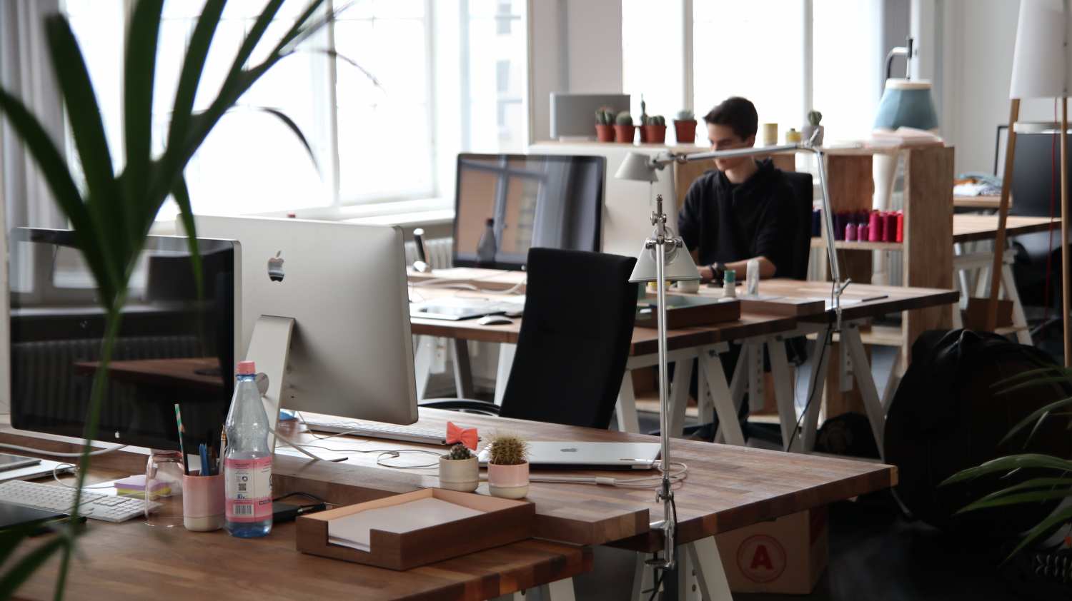 empty workstation in an office